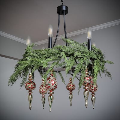 10" Glass Elegant Finial Ornament Set of 6