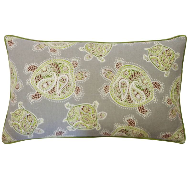 Jiti Indoor Tropical Summer Turtle Patterned Cotton Accent Rectangle Lumbar Pillows Cushion for Sofa Chair 12 x 20