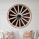 preview thumbnail 8 of 7, Designart 'Country Wagon Wheel on Wooden Wall Clock' Oversized Farmhouse Wall CLock