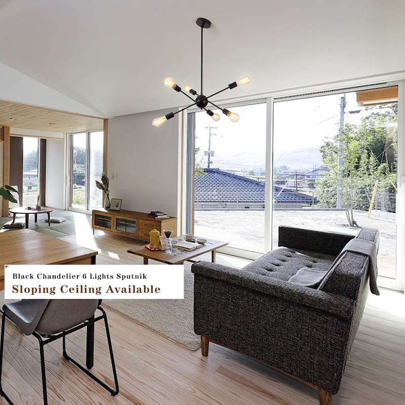 6-Light Sputnik Chandelier for Living Room Bedroom