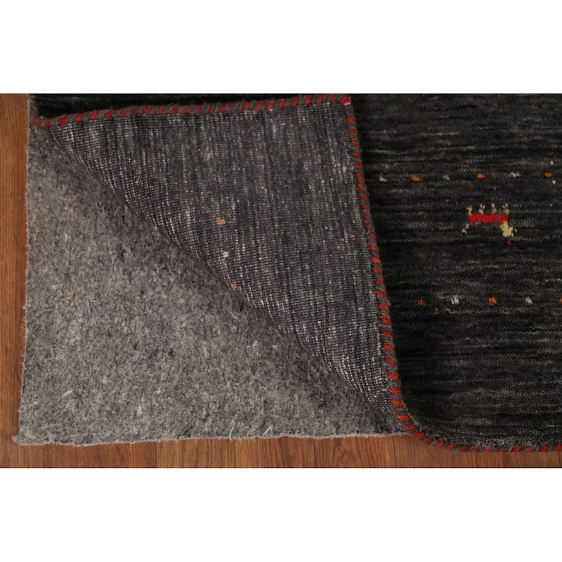 Animals Tribal Gabbeh Indian Area Rug Hand-Knotted Wool Carpet - 5'7"x 7'8"