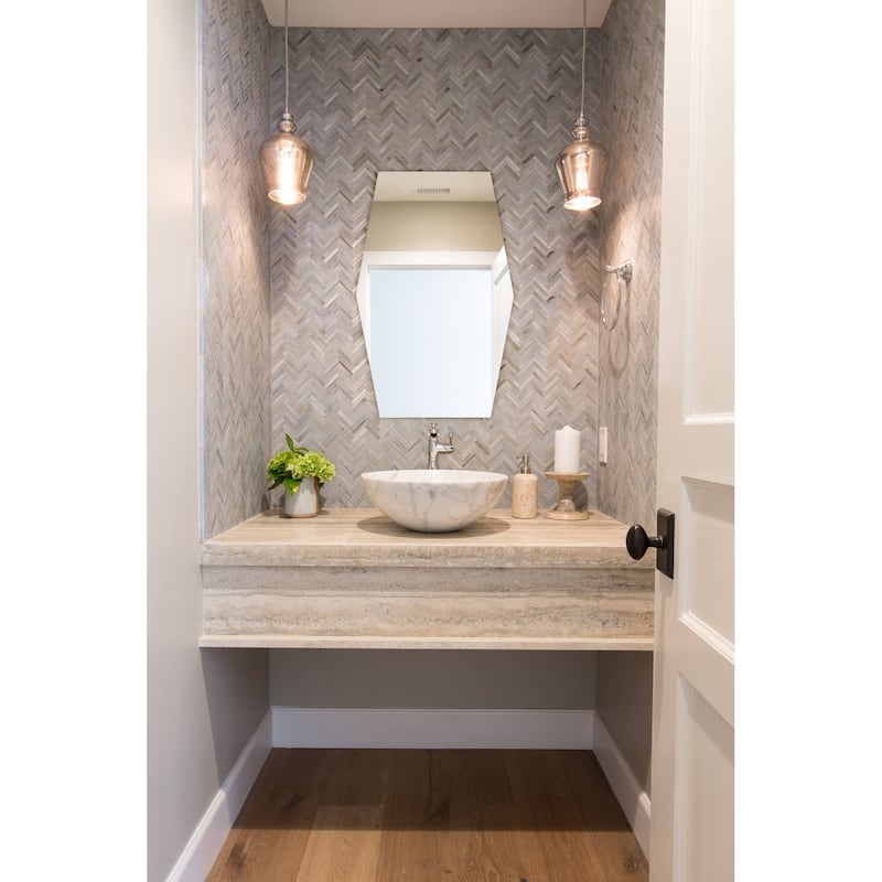 Charly 22 in. W x 28 in. H Octagon Polished Frameless Bathroom Vanity Mirror - 22" x 28"