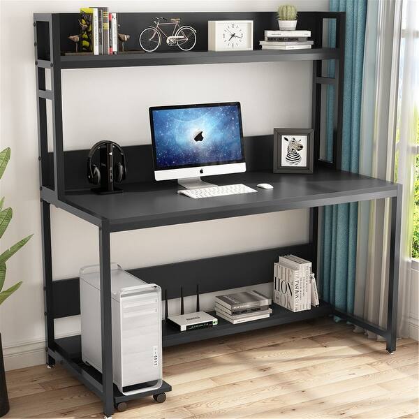 Shop 55 Inches Large Computer Desk With Hutch Overstock 31311798