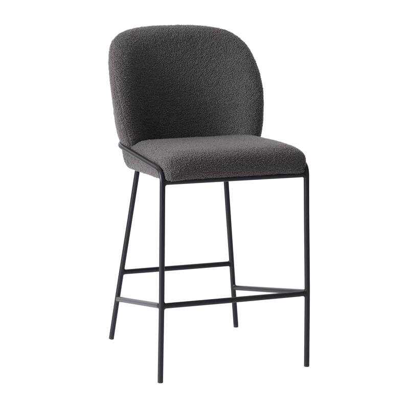 Blakeley 26'' Boucle Counter Height Barstool - 26.25 - Gray Boucle