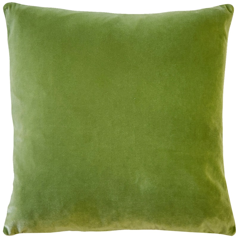 Pillow Decor Castello Soft Velvet Throw Pillows (3 Sizes, 18 Colors) - 20" x 20" - Polyester - Summer Green