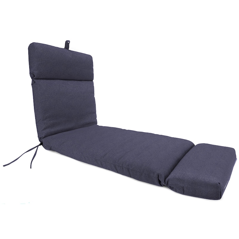 72" x 22" Outdoor Chaise Lounge Cushion with Ties and Loop - 72'' L x 22'' W x 3.5'' H - Solid Denim