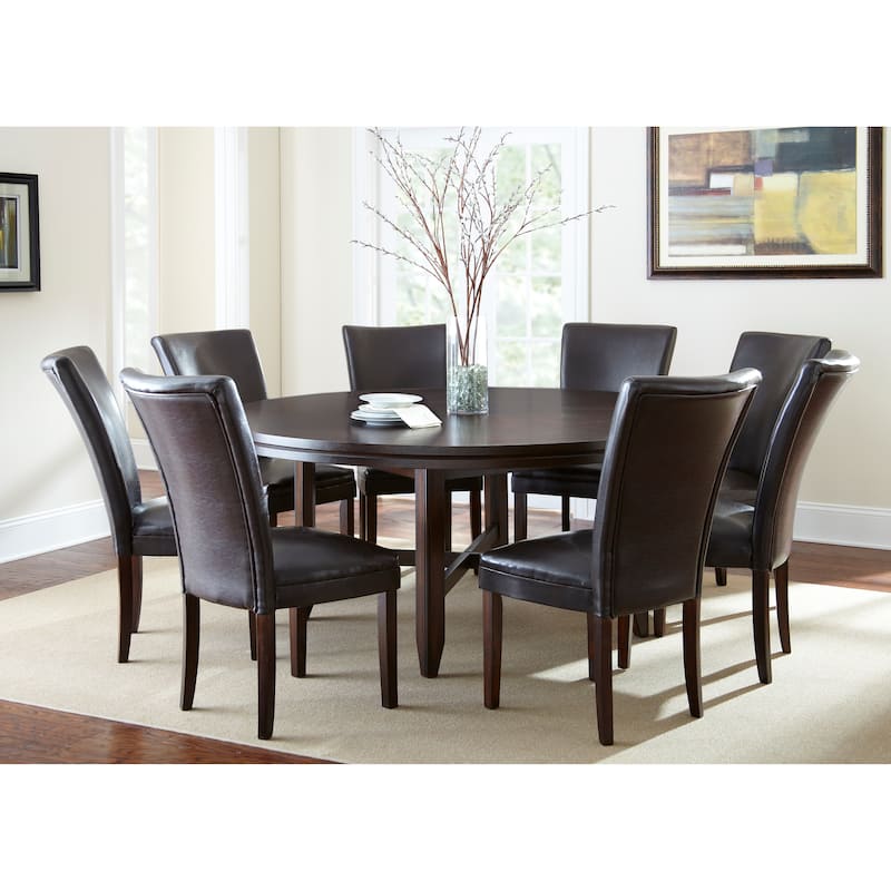 Hampton Brown Bonded Leather Dining Chair by Greyson Living (Set of 2)