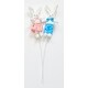 preview thumbnail 1 of 2, 7" Bunny on 10" Stem, Set of 6 - 17