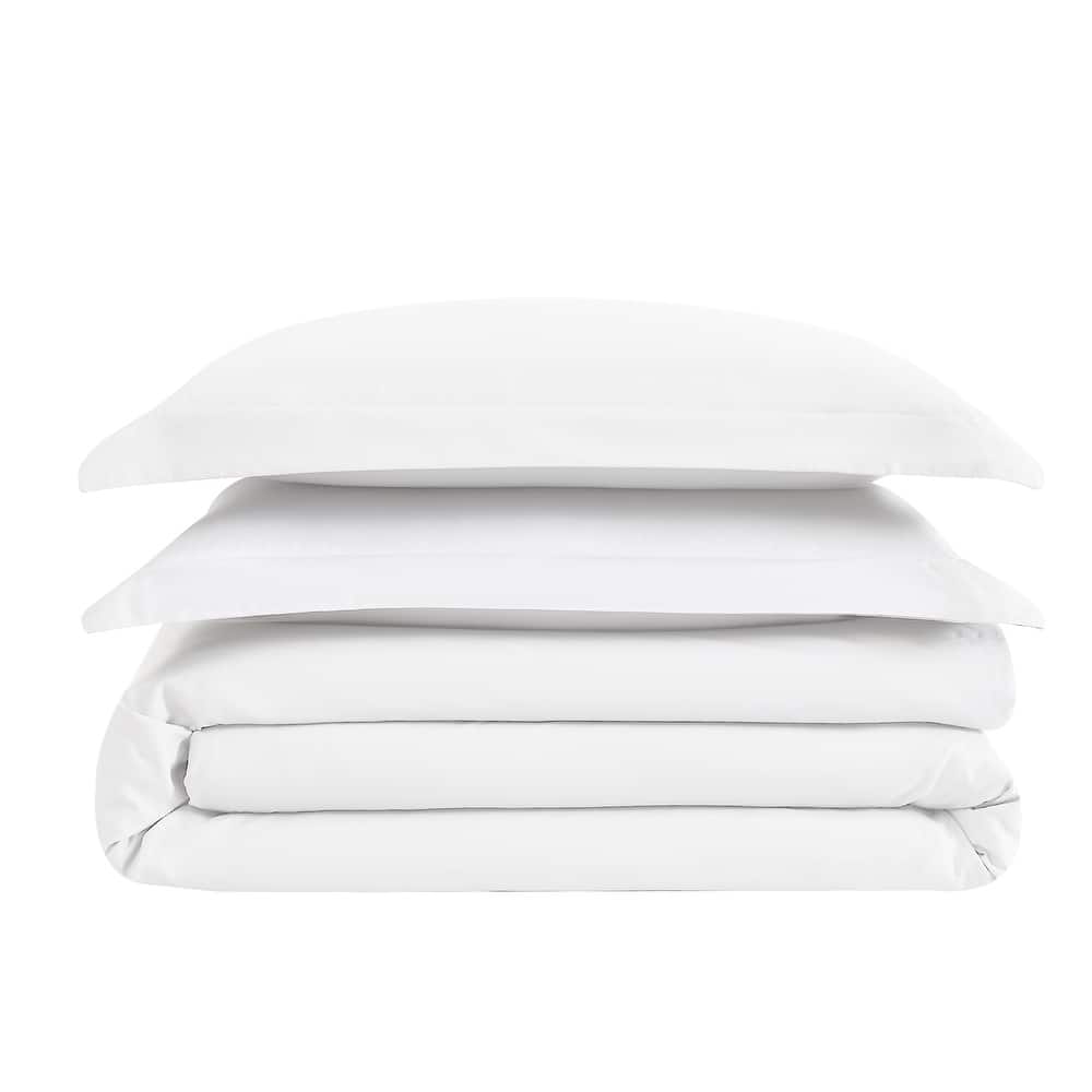 London Fog Garment Wash Solid 3 Piece Duvet Cover Set