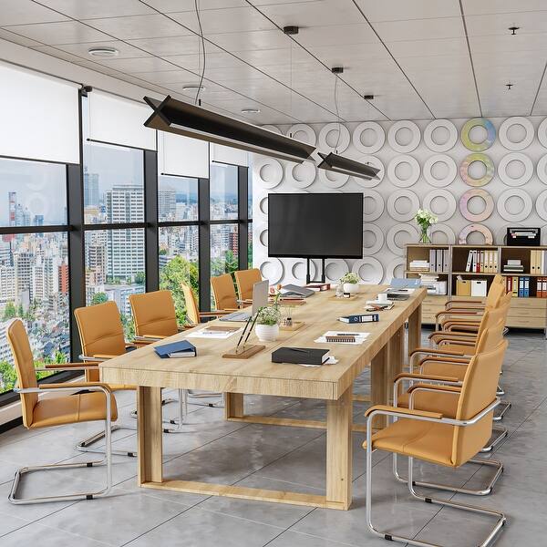 86.6inch Wooden Office Desk Dining Table Rectangular Conference Table