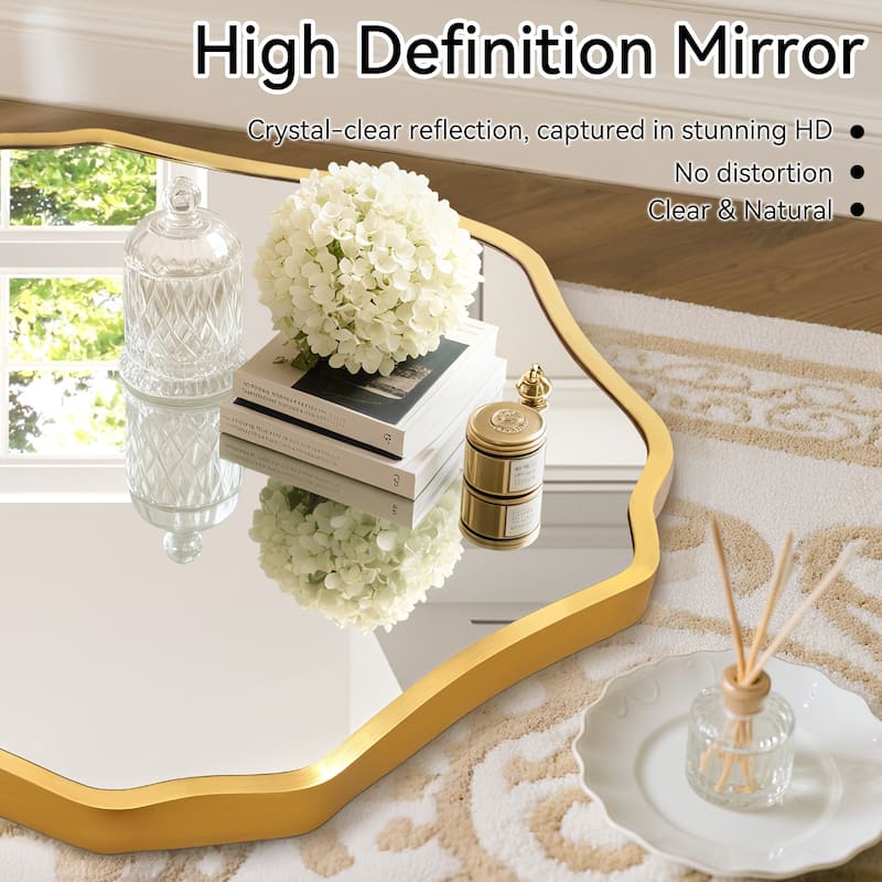 Unique Aluminum Alloy Framed Scallop Wall Mirror with Artistic Design