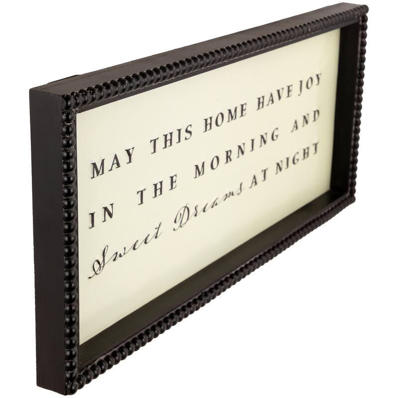 Joy and Sweet Dreams Framed Metal Wall Sign - 17.75"