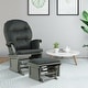 preview thumbnail 10 of 25, Wood Baby Glider and Ottoman Cushion Set with Padded Armrests for Nursing - 29.5" x 26" x 40"