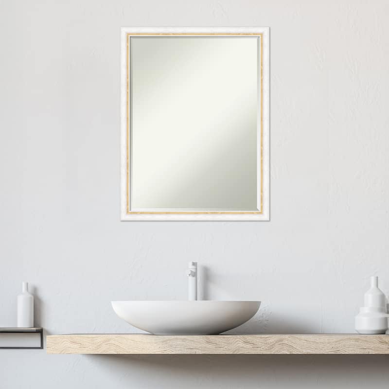 Morgan Half-Inch-Bevel Wood Framed Bathroom Vanity Wall Mirror - Glass Size 18x24