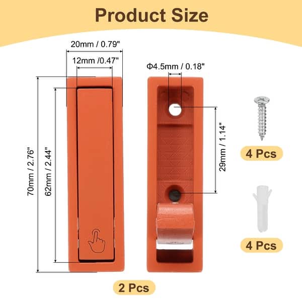 Foldable Wall Hooks, Heavy Duty Wall Mounted Folding Coat Hooks with Mounting Accessories Space-Saving for Hanging Coat - Matte Orange - 2Pcs