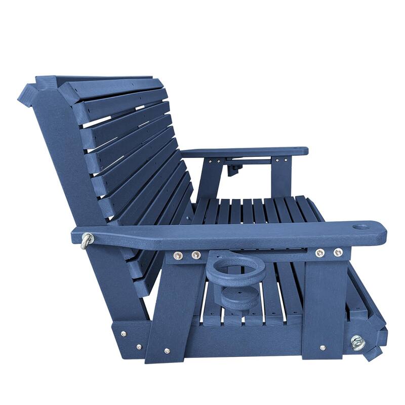 Fortune Candy HDPE Outdoor Porch Swing 2-Person with 18/8 Stainless Steel Bolts