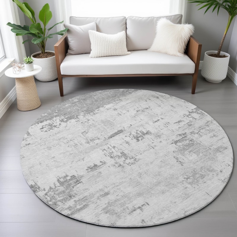 Machine Washable Indoor/Outdoor Abstract Allure Chantille Rug