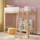 preview thumbnail 4 of 36, Mid-Century Modern Twin High Loft Bed Blonde/White