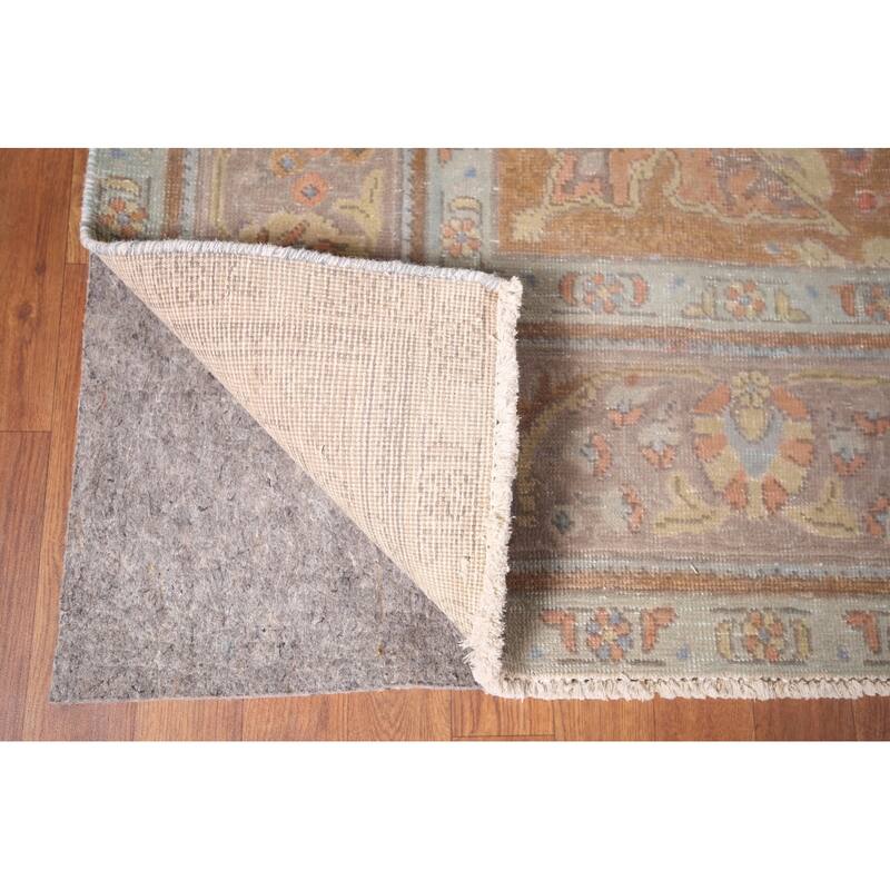 Brown & Orange Tabriz Persian Antique Rug Hand-Knotted Wool Carpet - 6'4"x 10'4"