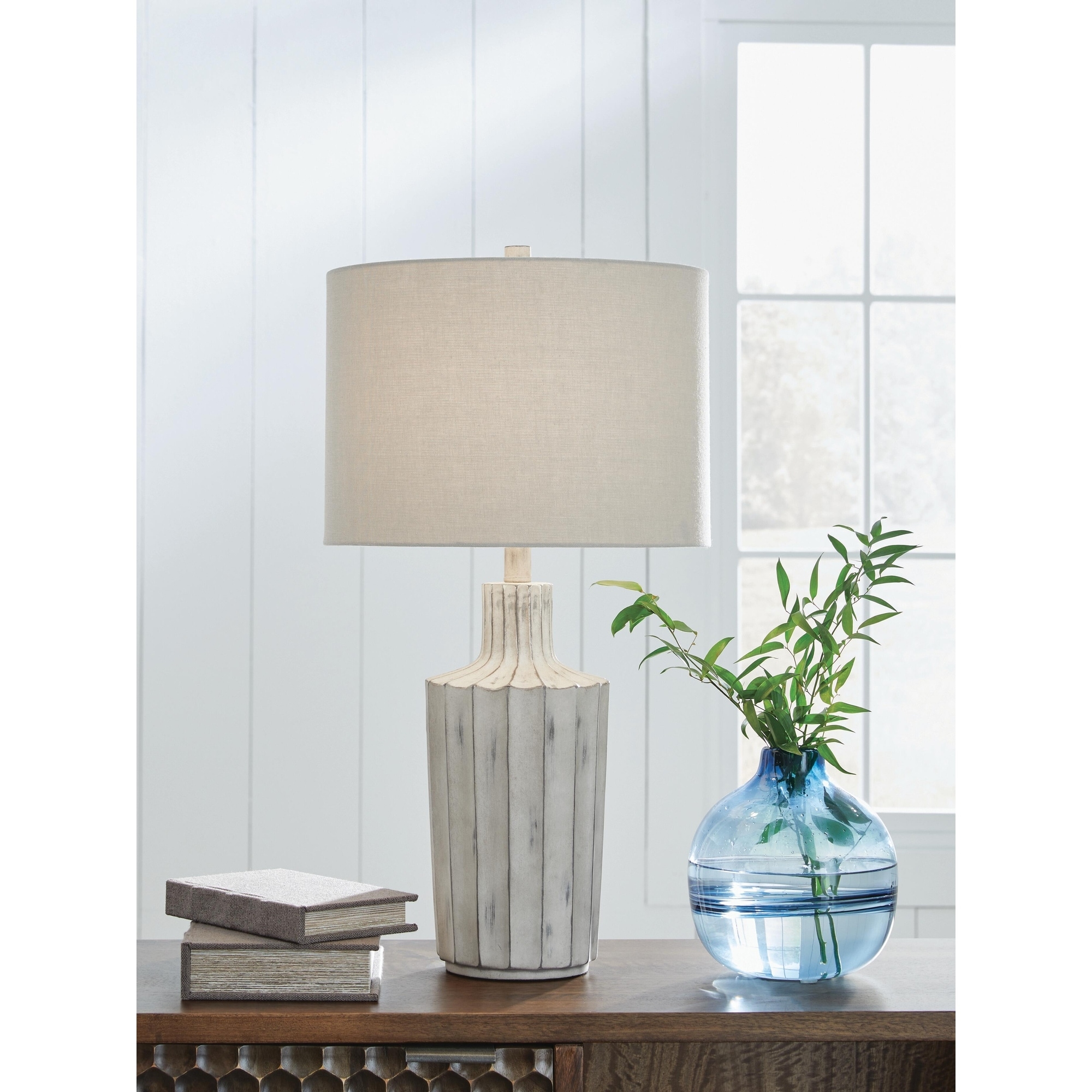 Signature Design by Ashley Imre Antique White Table Lamp - 14" W x 14" D x 26" H