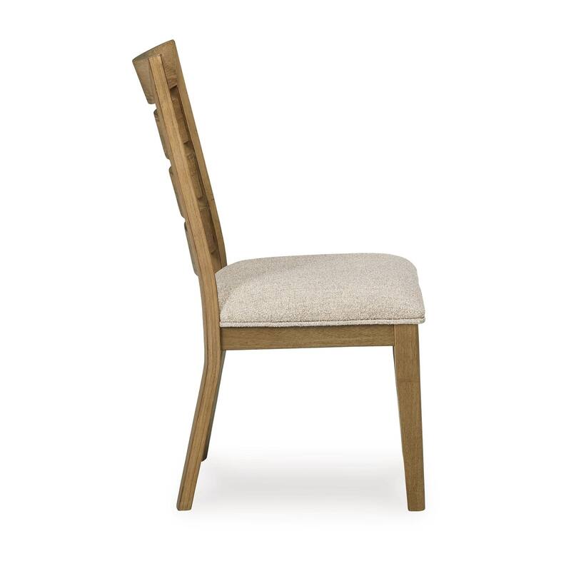Brown/Gray Fabric Upholstered Wood Frame Dining Chair, Set of 2, Sturdy Dining Chair for Dining Rooms - 19.5