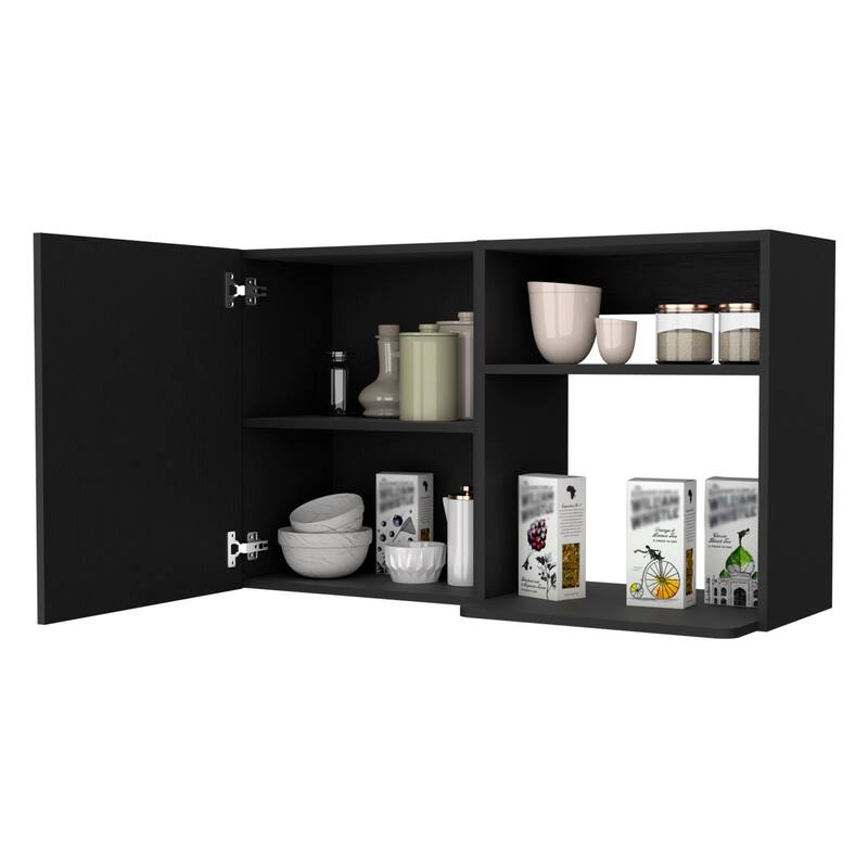 Oklahoma 2 Wall Cabinet, 2 Door Stackable Wall Mounted Storage Cabinet with 2 Side Shelf