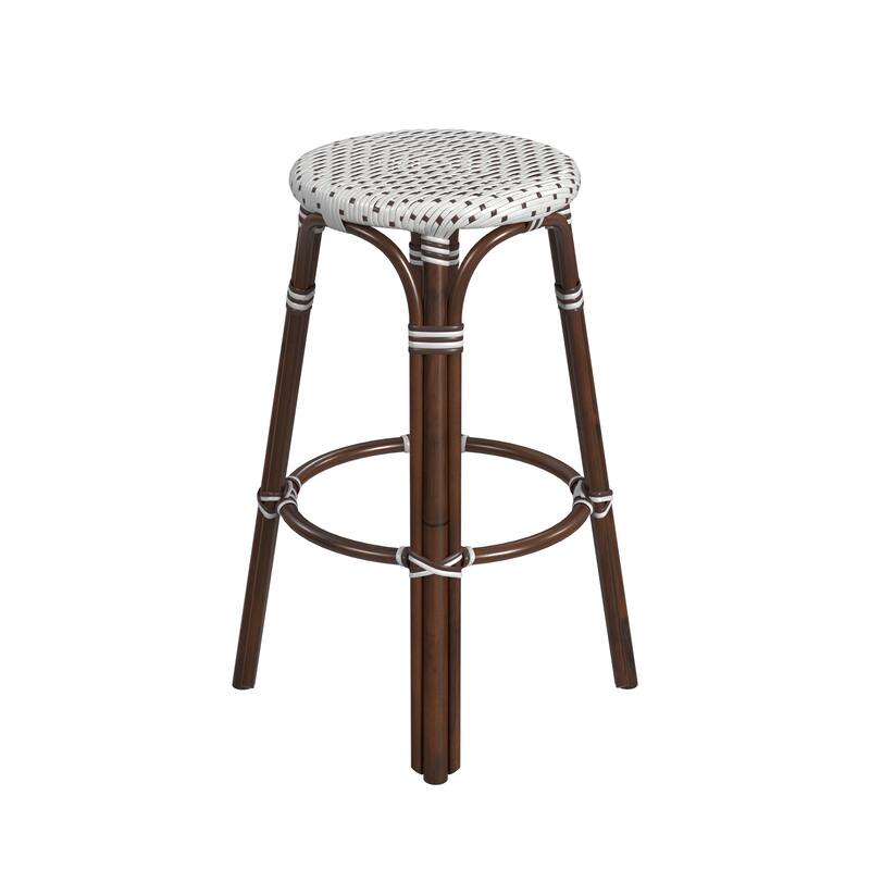Tobias Rattan Round Bar Stool