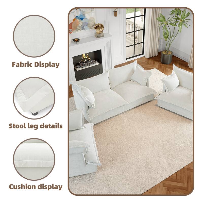 Cloud Chenille Upholstered Modular Sectional Sofa