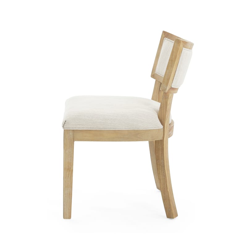 Fescue Farmhouse Fabric and Rubberwood Upholstered Dining Chairs (Set of 2) by Christopher Knight Home
