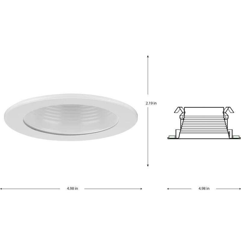 4 in. Satin White Recessed Step Baffle Trim for 4 in. Housing - Medium