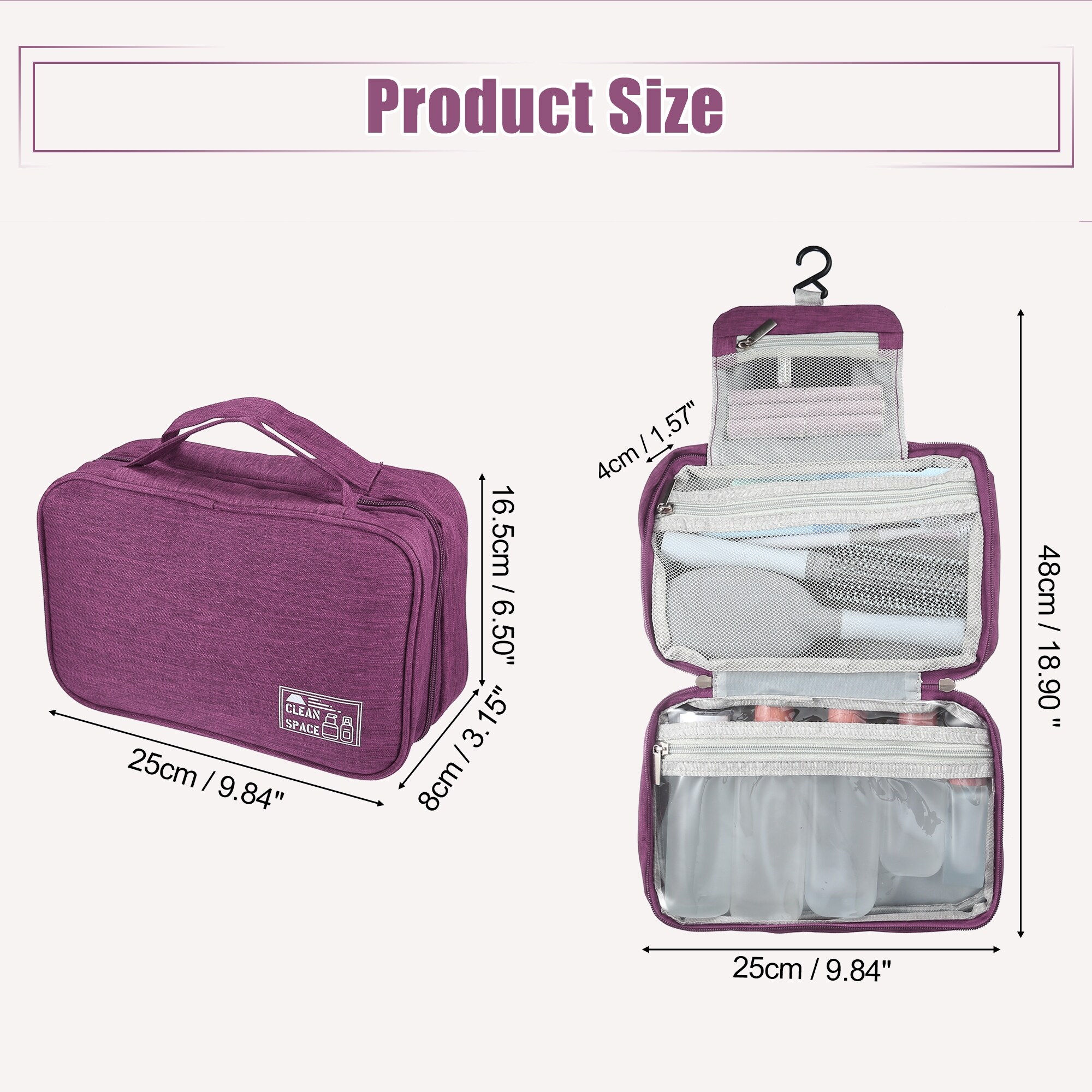 Travel Toiletry Bag Hanging Makeup Bag Foldable Cosmetic Bag Organizer - 9.84"x6.50"x3.15" - Bed Bath & Beyond - 42474191 Travel Toiletry Bag Hanging Makeup Bag Foldable Cosmetic Bag Organizer - 9.84"x6.50"x3.15" - Bed Bath & Beyond - 42474191
