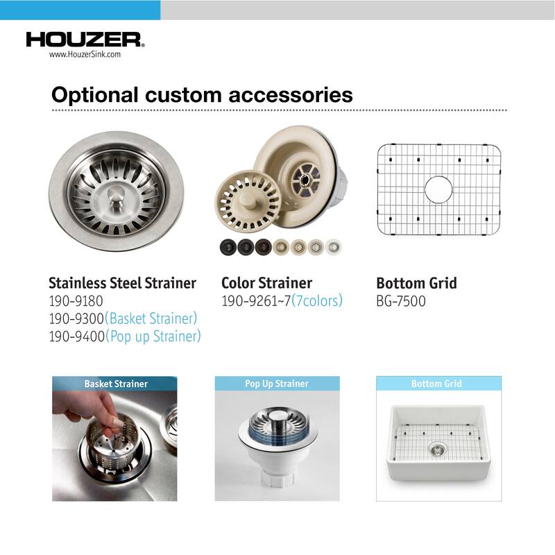 Houzer PTS-4100-C Platus 30" Farmhouse Single Basin Fireclay Kitchen