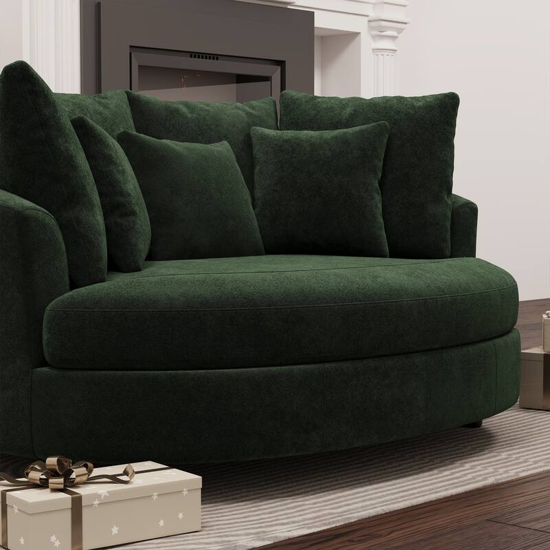 70.1"W Modern Chenille Loveseat with 7 Cushions,Oversized Accent chair