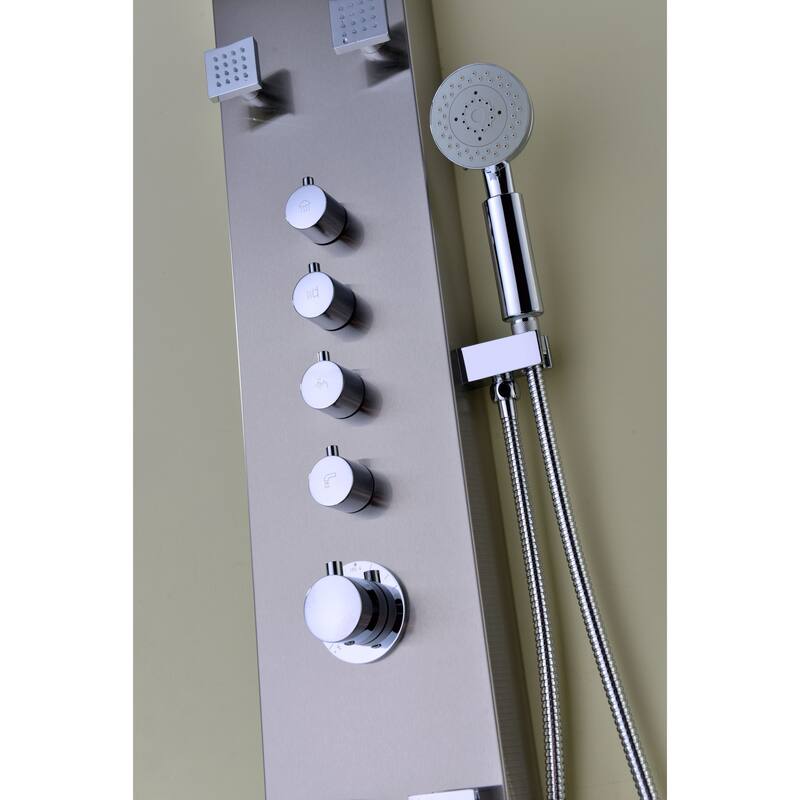 ANZZI Echo 4-jetted Full Body Shower Panel in Brushed Stainless Steel
