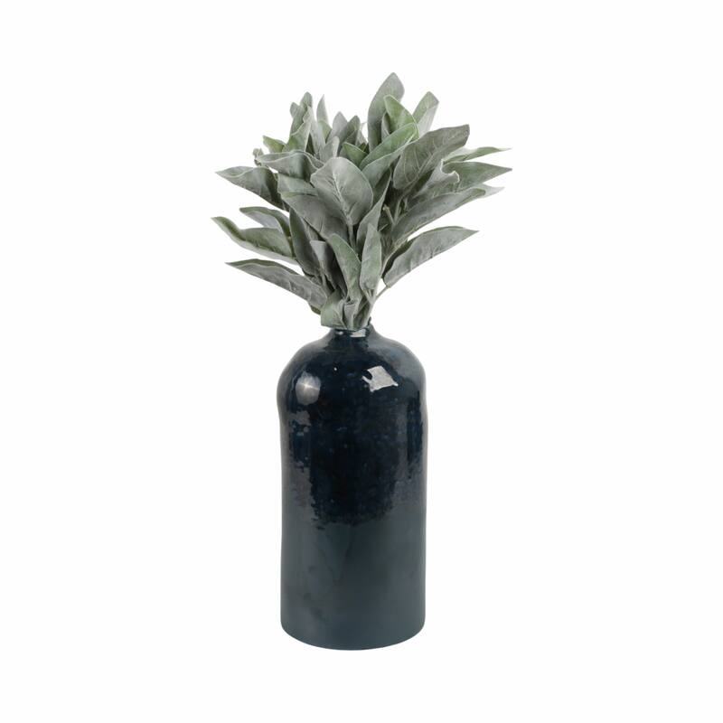 Decorative Vase - Blue Ceramic Finish Details