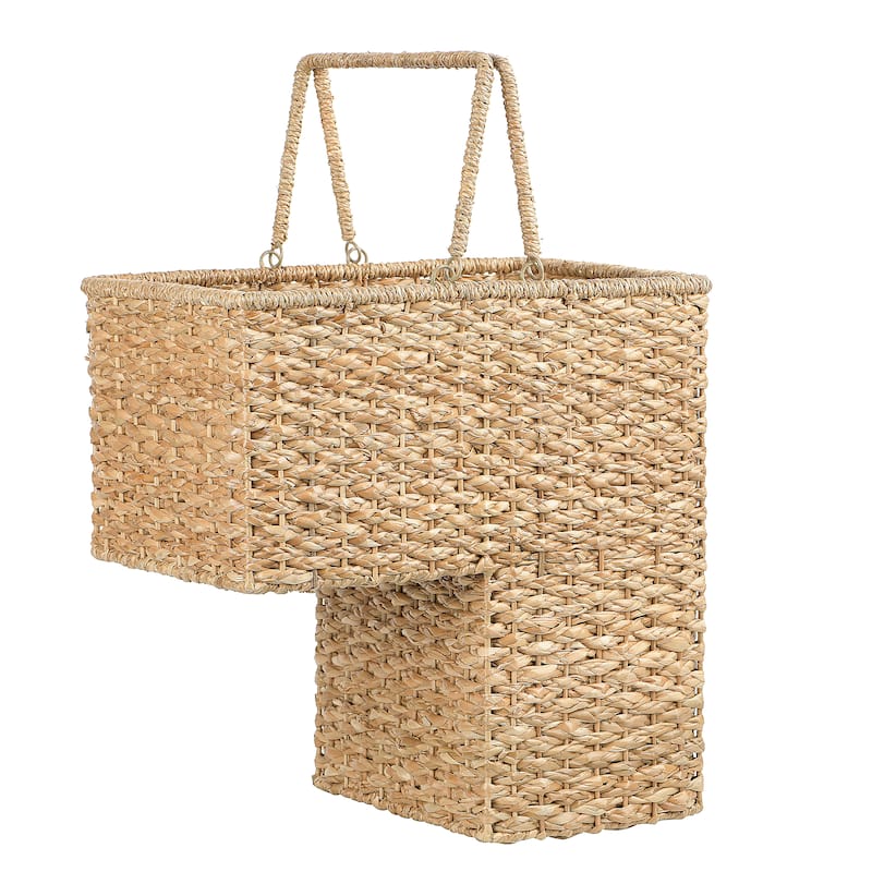 Woven Rattan Stair Basket - Tan