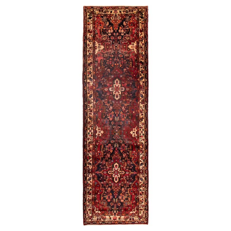 ECARPETGALLERY Hand-knotted Andelz Red Wool Rug - 3'5 x 12'2 - Red - 3'5 x 12'2
