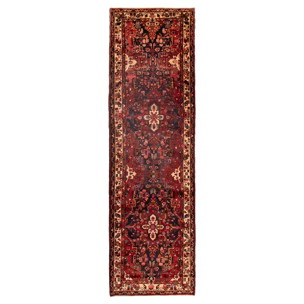 ECARPETGALLERY Hand-knotted Andelz Red Wool Rug - 3'5 x 12'2