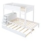 preview thumbnail 9 of 15, Stylish Design Wood Bunk Bed with Maximized Storage Space, Build-in Ladder and Desk, White
