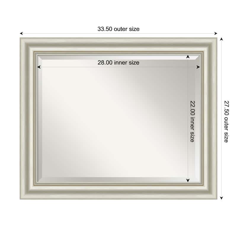 Sophia Beveled Framed Wall Mirror - 34 x 28 in - Sophia Silver