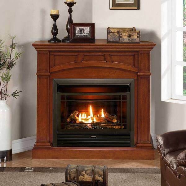 Duluth Forge Dual Fuel Ventless Gas Fireplace - 26,000 BTU, Remote Control,  Heritage Cherry Finish - Bed Bath u0026 Beyond - 21177168
