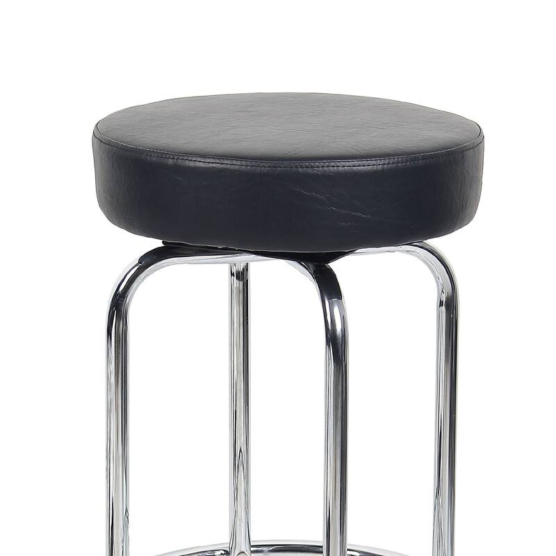 Multi Functional Stool with Chrome Legs and Black Molded Foam Seat