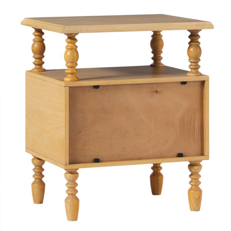 Walker Edison Easy Assembly Solid Wood 2-Drawer Nightstand