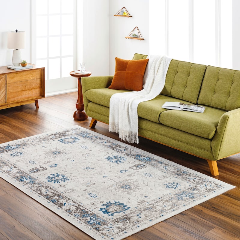 Artistic Weavers Basel Faded Floral Classic Area Rug - 2' 1" x 3' 9" - Grey/Blue