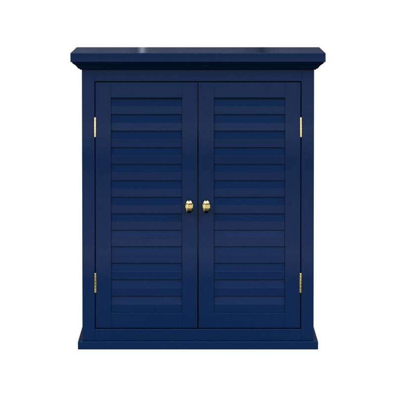 Teamson Home Glancy 24 in Removable Bathroom Wall Cabinet with Shutter Doors, Adjustable Shelf for Small Spaces