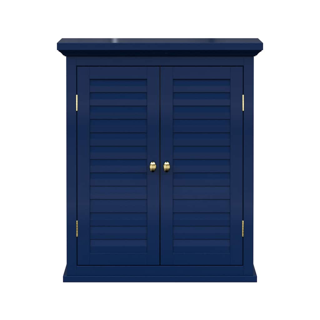 Teamson Home Glancy 24 in Removable Bathroom Wall Cabinet with Shutter Doors, Adjustable Shelf for Small Spaces