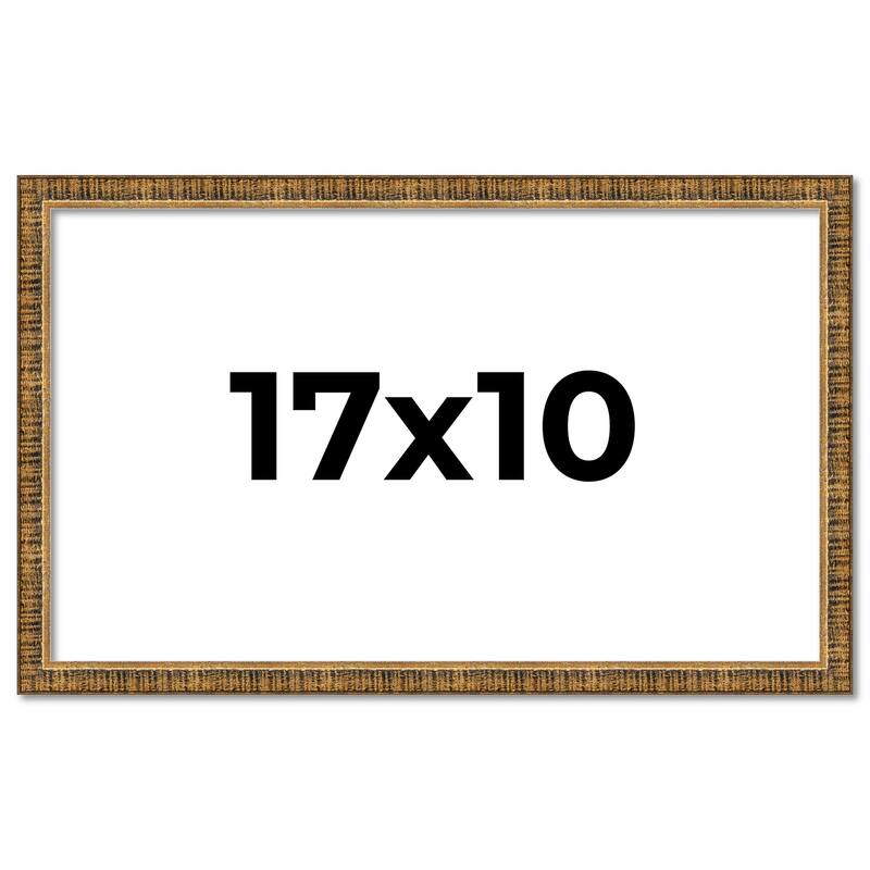 17x10 Frame Gold Solid Wood Picture Frame - Complete Modern Photo