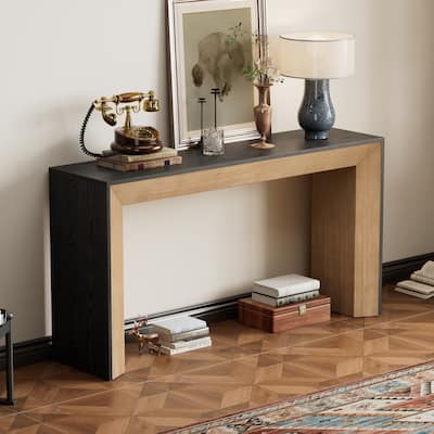 Functional 59" Console Table with Fireplace Design