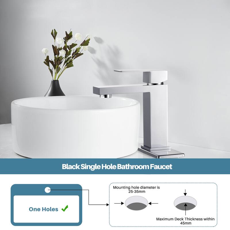WOWOW 1.2 GPM Single Handle Bathroom Sink Faucet