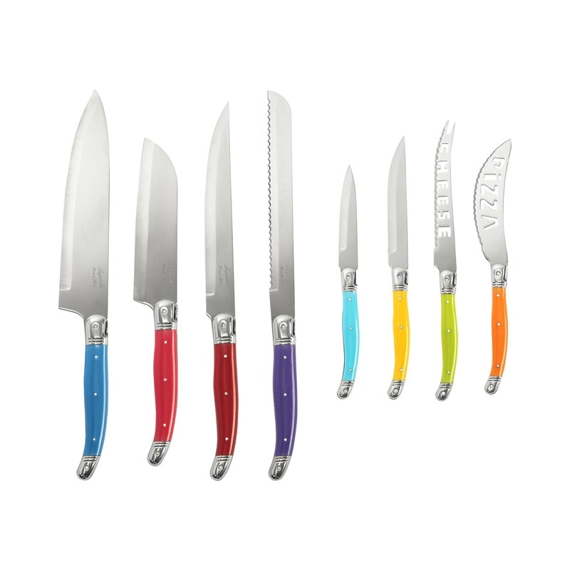 https://ak1.ostkcdn.com/images/products/is/images/direct/292ccd2a3f31273213f10af69ee94e65444e79b1/French-Home-8-Piece-Laguiole-Kitchen-Knife-Set-with-Wood-Block%2C-Rainbow-Colors.jpg